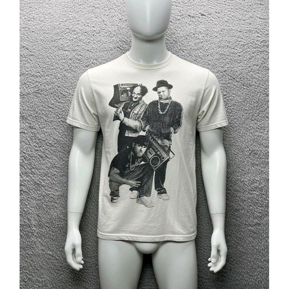 Vtg Y2K 90s THE THREE STOOGES Hip Hop T-Shirt XL Delta Pro Weight Boombox B-Boy